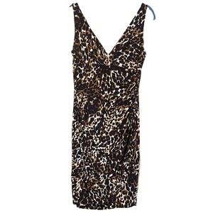 Lauren Ralph Lauren Animal Print Dress 12 Babydoll Tank Sleeveless Going Out